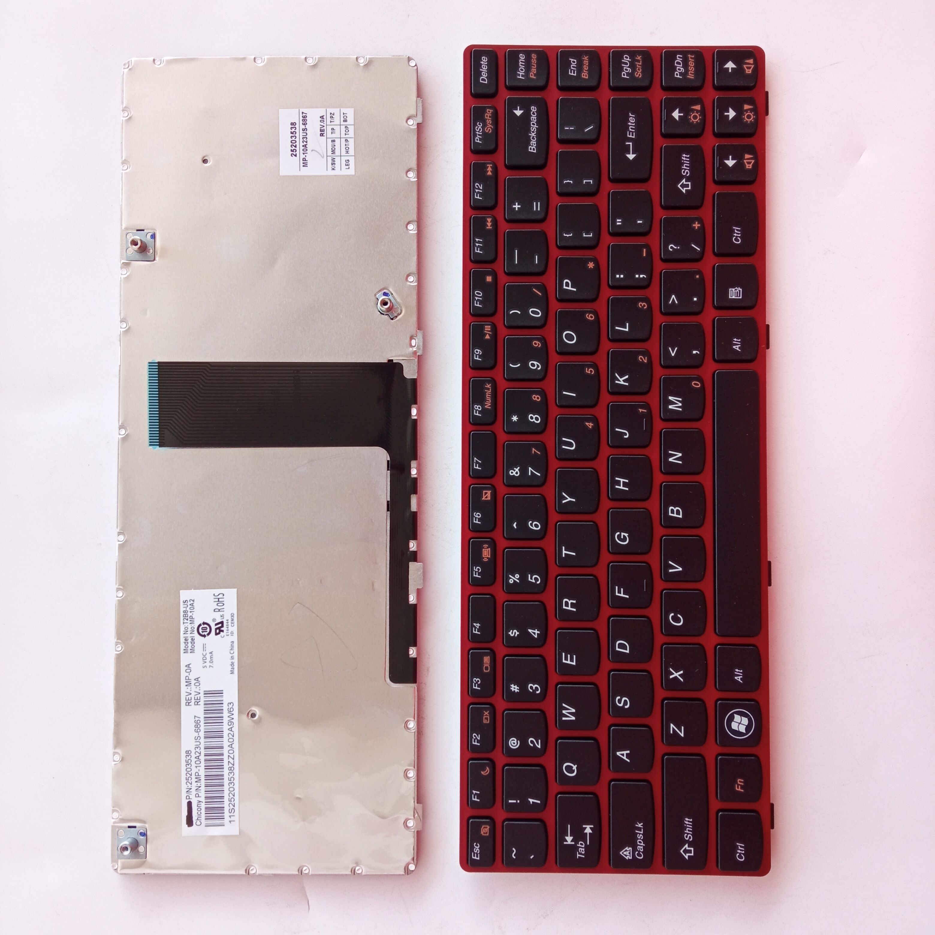 Picture of New Replacement Laptop Keyboard For LENOVO V480 Red FRAME BLACK US Layout